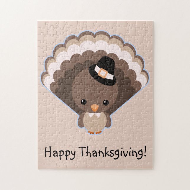 Cute Turkey Thanksgiving Day Jigsaw Puzzle (Vertical)