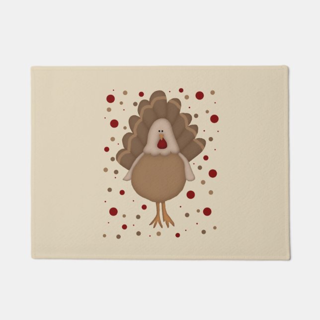 Cute Turkey Thanksgiving  Doormat (Front)