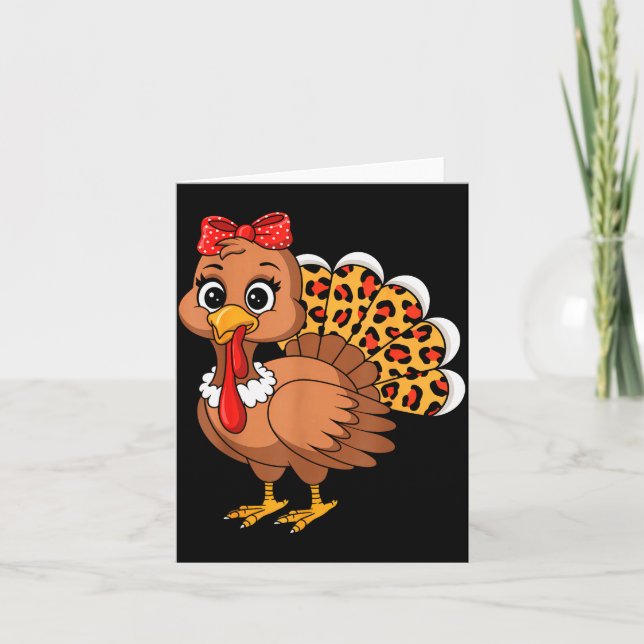 Cute Turkey Thanksgiving Lgrim Turkey Day Women Gi Card (Front)