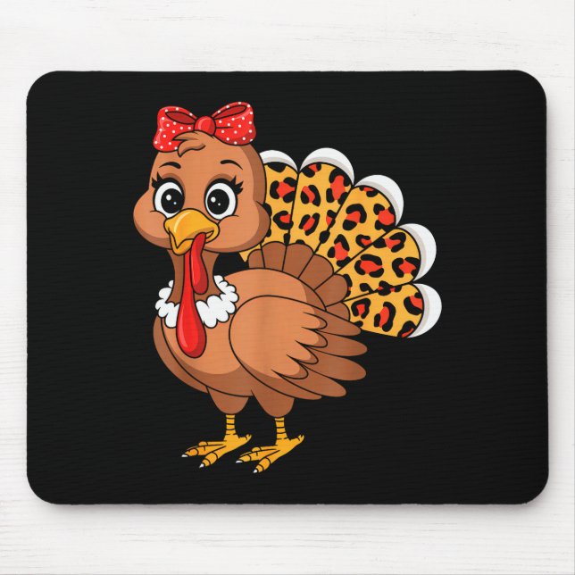 Cute Turkey Thanksgiving Lgrim Turkey Day Women Gi Mouse Mat (Front)