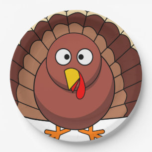 Cute Turkey Thanksgiving Paper Plate