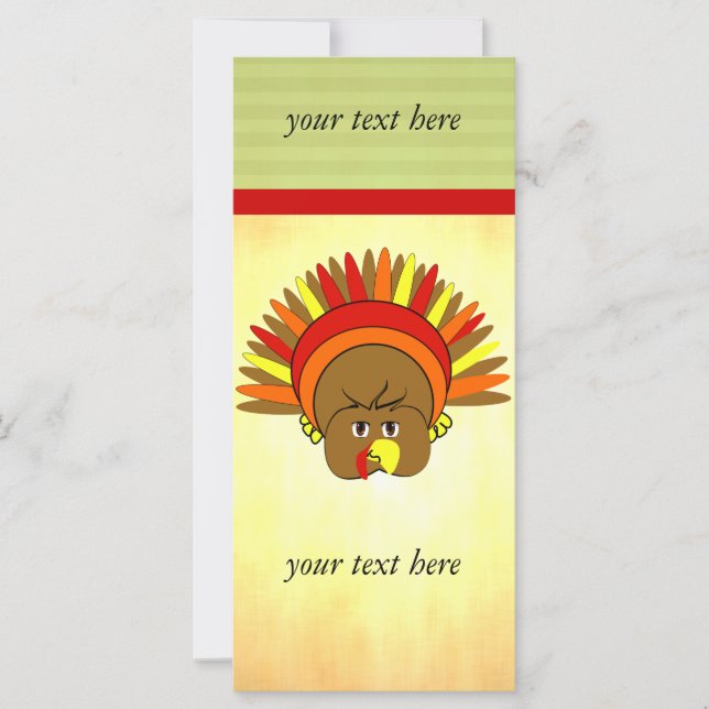 Cute Turkey Thanksgiving Rack Card (Front)