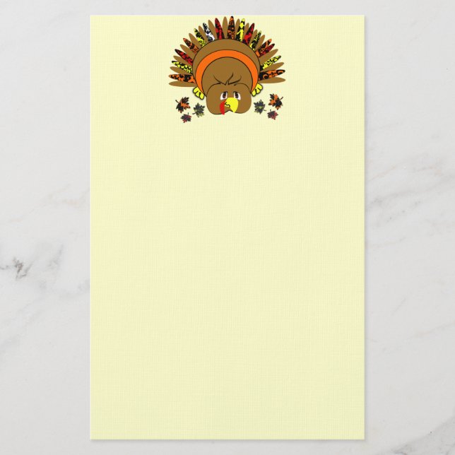 Cute Turkey Thanksgiving Stationery (Front)