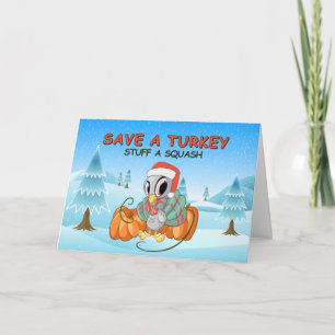 Cute Turkey Vegan Christmas Card