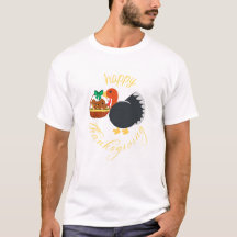 Cute turkey with his babies thanksgiving T-shirt