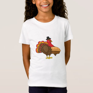 Cute Turkey with Pumpkin Pie Thanksgiving T-Shirt