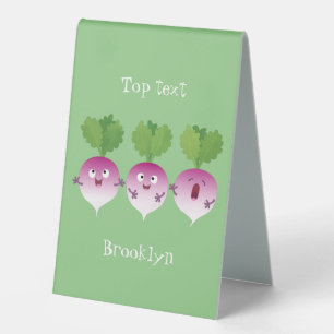 Cute turnip vegetable trio singing cartoon 