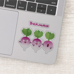 Cute turnip vegetable trio singing cartoon