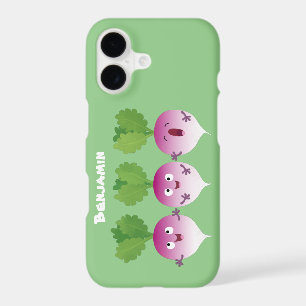 Cute turnip vegetable trio singing cartoon
