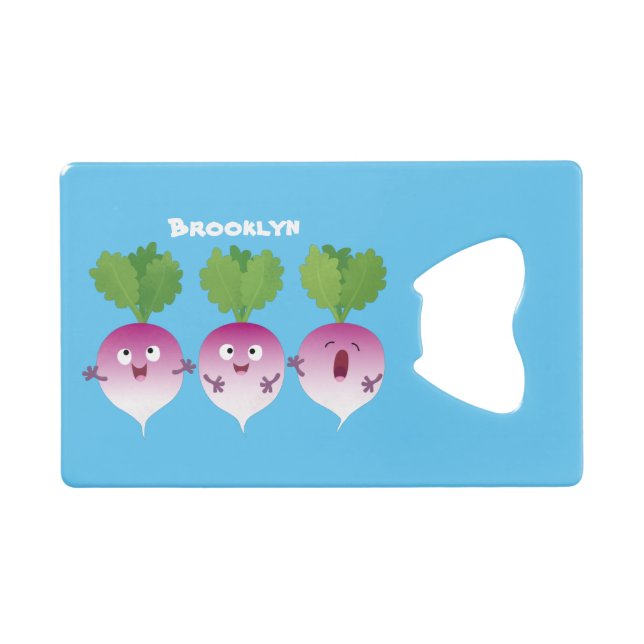 Cute turnip vegetable trio singing cartoon (Front (Horizontal))