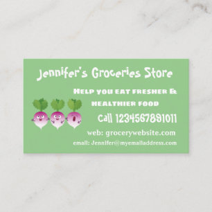 Cute turnip vegetable trio singing cartoon business card