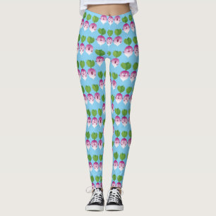 Cute turnip vegetable trio singing cartoon leggings