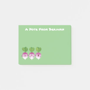 Cute turnip vegetable trio singing cartoon  post-it notes