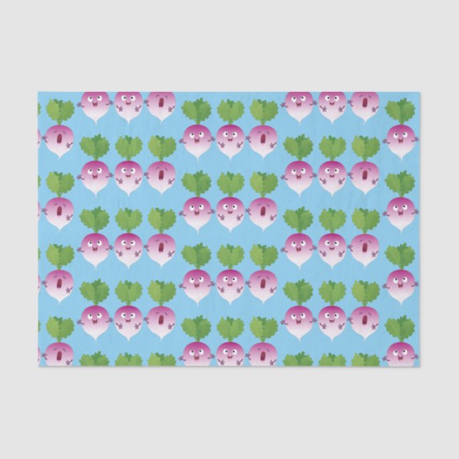 Cute turnip vegetable trio singing cartoon tissue paper (Front)