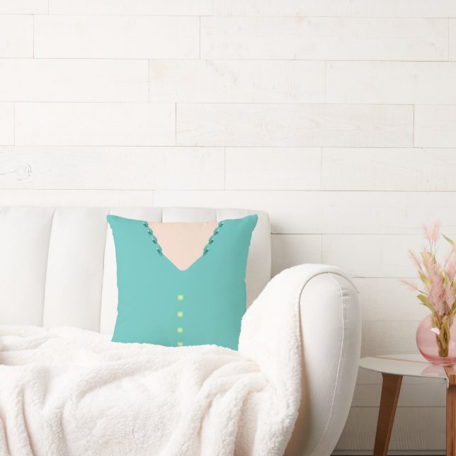 Cute Turquoise 🎀 Ball Gown Blouse  Cushion (Couch)