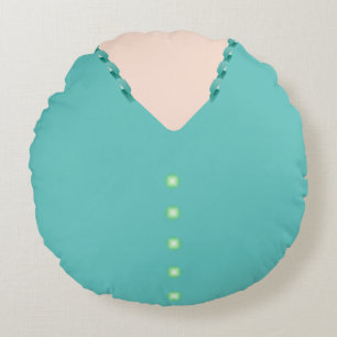 Cute Turquoise 🎀 Ball Gown Blouse Round Cushion