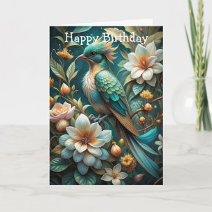 Cute Turquoise Bird Card
