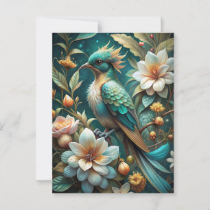 Cute Turquoise Bird Postcard