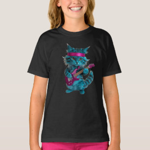 Cute Turquoise Cat Kids' T-Shirt
