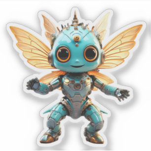 Cute Turquoise Dancing Robot Pixie