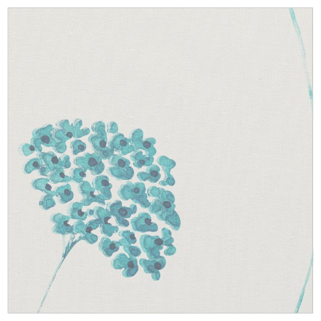 Cute Turquoise Flowers Fabric (Close Up)