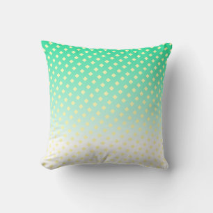 Cute Turquoise Green White Yellow Diamonds Cushion