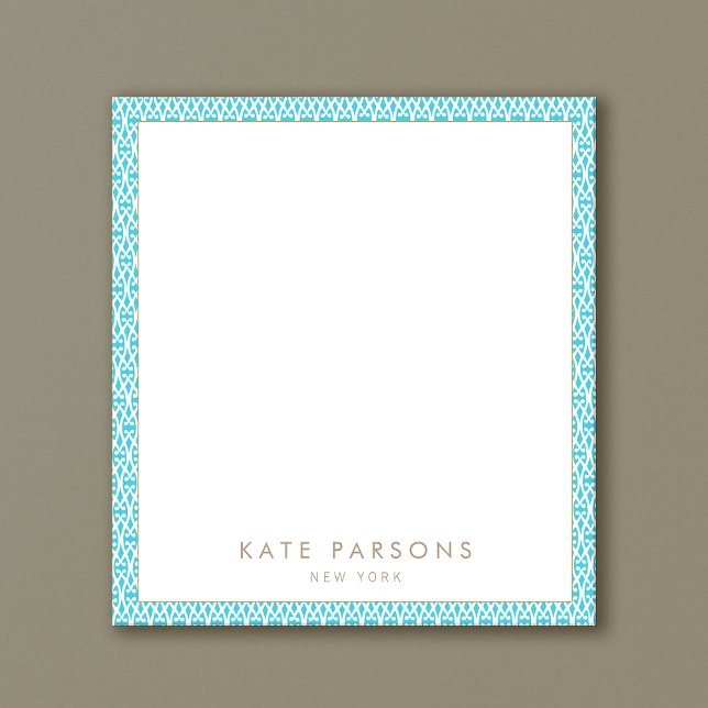 Cute Turquoise Lattice Pattern Notepad (Creator Uploaded)