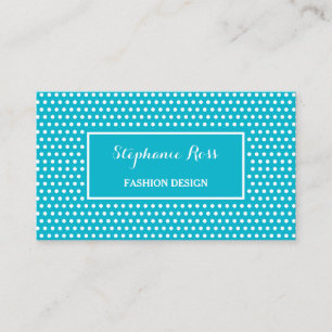 Cute Turquoise Polka Dot Girly Fashion Designer Business Card