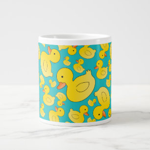 Cute turquoise rubber ducks large coffee mug