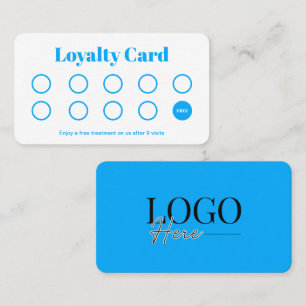 Cute Turquoise Salon Customer Loyalty Punch Card