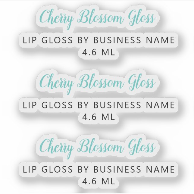 Cute Turquoise Script Clean Lip Gloss Makeup (Front)