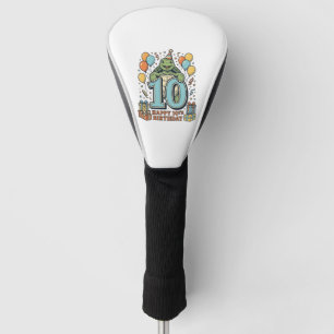 Cute Turtle 10th Birthday Vintage Party Design_1 Golf Head Cover