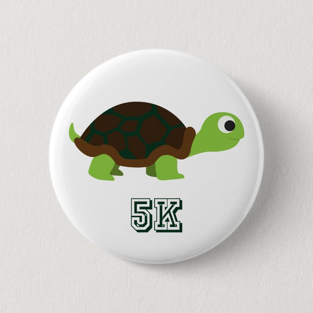 Cute Turtle 5K 6 Cm Round Badge (Front)