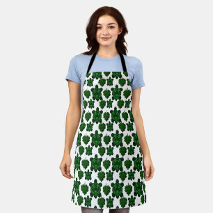Cute turtle and leaves pattern apron