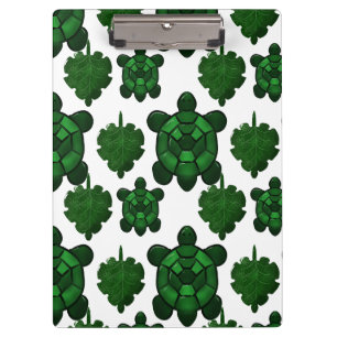 Cute turtle and leaves pattern clipboard