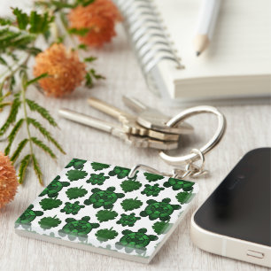 Cute turtle and leaves pattern key ring