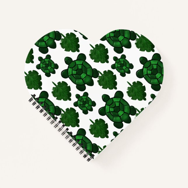 Cute turtle and leaves pattern  notebook (Front)