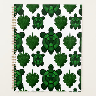 Cute turtle and leaves pattern planner