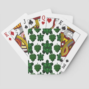 Cute turtle and leaves pattern playing cards