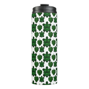 Cute turtle and leaves pattern thermal tumbler