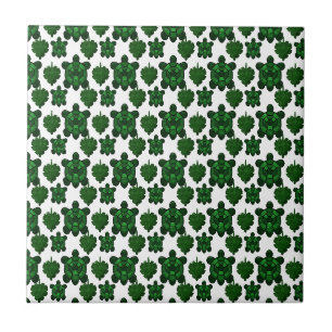 Cute turtle and leaves pattern tile