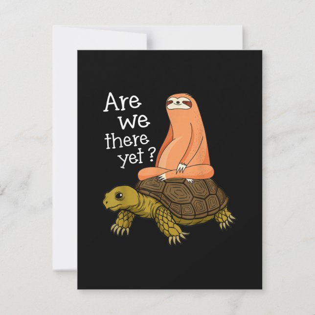 Cute Turtle And Sloth Back to School gift From Mum Invitation (Front)
