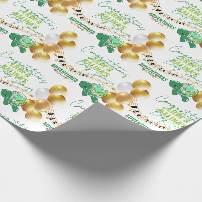 Cute Turtle Baby Shower Wrapping Paper (Corner)