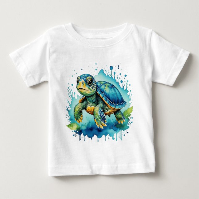  Cute turtle Baby T-Shirt (Front)
