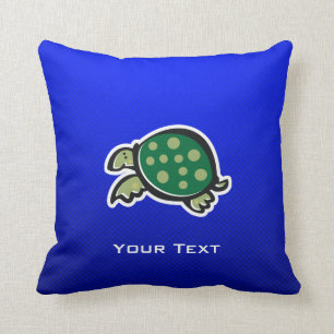 Cute Turtle; Blue Cushion