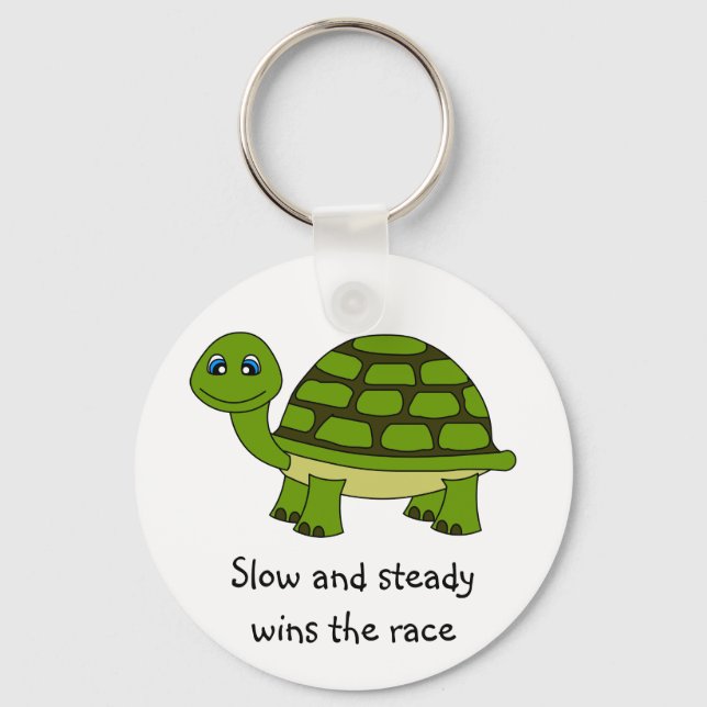Cute Turtle Cartoon Key Ring (Front)
