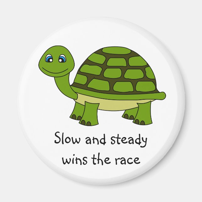 Cute Turtle Cartoon Magnet (Front)