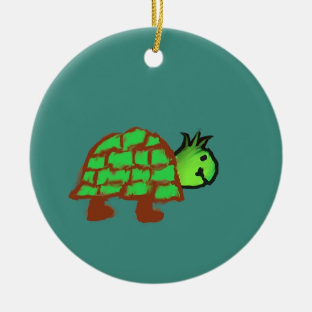 Cute Turtle  Ceramic Tree Decoration (Front)