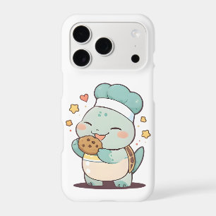 Cute Turtle Chef Eating Cookie Kawaii Design