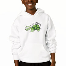 Cute Turtle Child's Hoodie - I eat veggies.